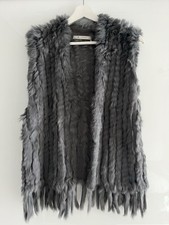 Damen Weste Grau Echtfell Gr
