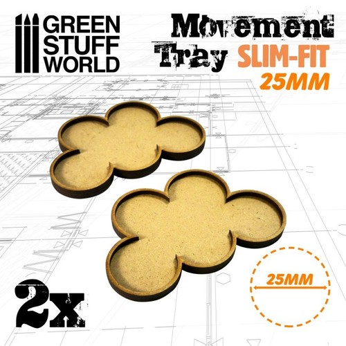 Mdf regimentsbases 25mm - x,