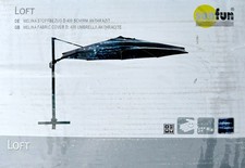 Sunfun Ampelschirm Melina anthrazit 400 Ersatzbezug Stoffbezug Sonnenschirm Loft