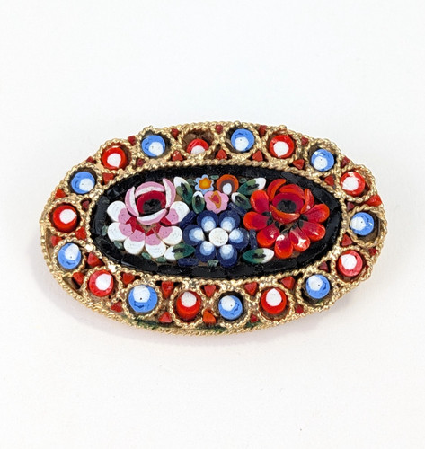 Vintage brosche mikromosaik - brosche,
