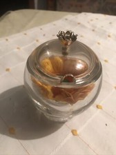 Alte Bleikristall-Dose Zuckerdose,Sonnenblume,Griff Rose,Marmelade,Massiv,Schwer