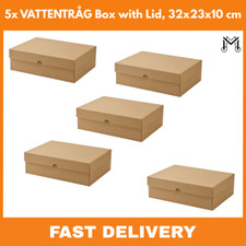 5x IKEA Starke Aufbewahrungsboxen aus Karton mit Deckel ARCHIV A4 Stapelbar Aufbewahrungsbox