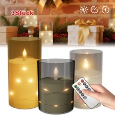 3er-Set Flammenlose Kerzen mit Lichterkette Batteriebetriebene Kerzen Led Kerzen