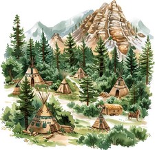 Indian headdress sticker 9x9