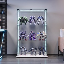 Abschließbare Sammlervitrine Vitrine aus Glas mit 2 Türen und LED-Lichtstreifen