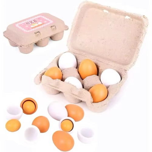 6er holz eier spielset - holz-eier, –
