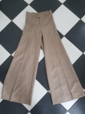 ❤Original 70er Schlaghose,Stoffhose  Damen, Beige,Gr. Xs, Saturday Night Fever