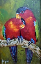 Ölgemälde Vogel Loris von