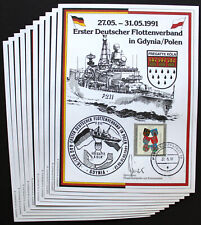 10 x Gedenkblatt Fregatte Köln erster Flottenverband in Gdynia Polen 1991