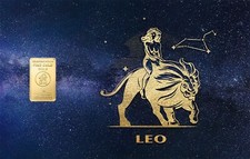 1,0 Gramm Feingold Motiv-Karte Sternzeichen Löwe Goldbarren Gold 999,9 Barren