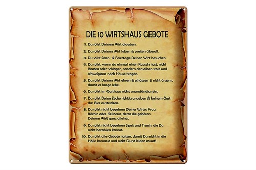 Blechschild spruch 30x40cm die - blechschild,