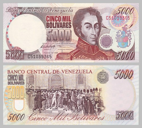 Venezuela 5000 bolivares 1998 - venezuela,