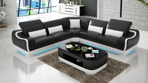 Ledersofa couch wohnlandschaft - couch,