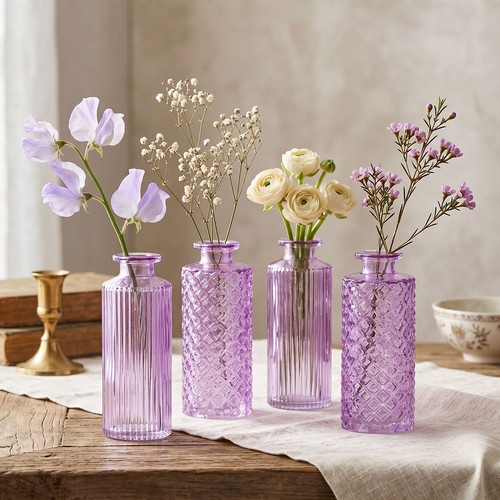 4er set vase rosa grün - rosa,