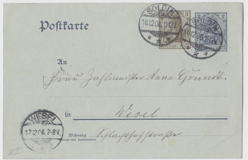 Ganzsache 3 pf - pf., +
