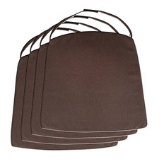 Stuhlkissen Sitzkissen 42x44cm Stuhlauflage braun Wildlederoptik Kissen mit Klet