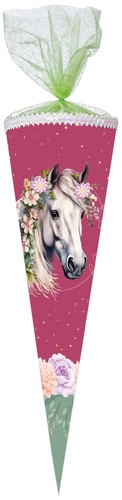 Schultüte floral horse cm - floral, 70