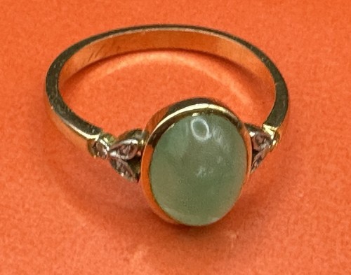 Vintage 585 gold ring jade - 585, &