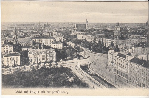 Blick auf leipzig mit - ak, der