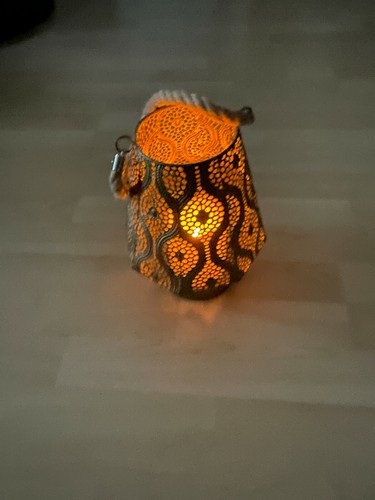 Windlicht goldfarben mit