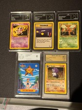 Pokemon vintage graded Karten (Mr. Mime,Beedrill,Quappo,Item Finder,Tops Karte) 