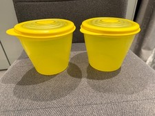 Tupperware 2 x Bungee 800ml Schüssel transparent Zitronengelb + Flexi-Deckel