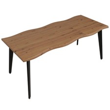 B-Ware Esszimmertisch MCW-O60, Eisen MDF ausziehbar 120-180cm, Walnuss-Optik