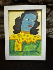 Vladimir Tretchikoff chinesisches Mädchen Hommage gerahmt 8 x 6 Neuheit handgezeichneter Druck