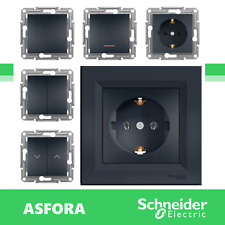 SCHNEIDER ASFORA ANTHRAZIT Steckdosen Steckdose Schalter Taster Cat TV schwarz