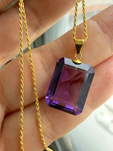 18k 750 gelbgold - gelbgold, amethyst