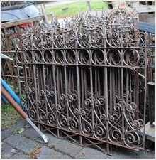 Antiker Schmiedeeisen Zaun "Deutsches Kaiserreich" 1m von 19 lfdm. Rankhilfe