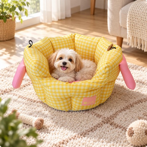Cushioned dog nest bed - dog,