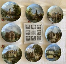 8 Sammelteller Wandteller Serie „Wasserschlösser“ mit Zertifikaten Top Zustand 