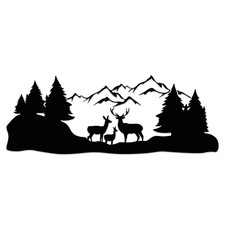 Aufkleber Set Hirsch Wald