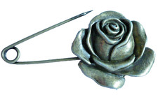 hübsche Brosche ROSE Anstecknadel Sicherheitsnadel alt gold NEU