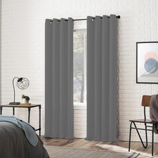 2x Vorhang mit Ösen Blickdicht Gardinen Schallschutz mit 360g/m² Thermovorhang