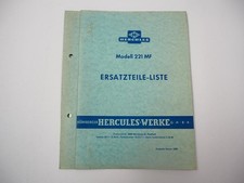 Hercules 221MF Mofa Fahrgestell ohne Motor Ersatzteilliste 1966