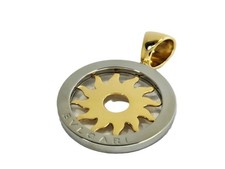 Bvlgari Tondo Sun - Schöner 18k Gold/Stahl Bulgari "Sonne" 31mm Anhänger!