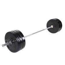 GORILLA SPORTS® Langhantelset Olympia 140kg Gewichte Bumper Plates Hantelstange