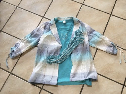 Set blazer top schal - blazer,