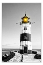 Poster Leuchtturm mit gelbem