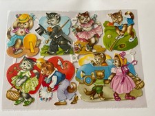 Alte Oblaten Glanzbilder Süße Katzen  PZB 1294 Chromos Victorian Scraps die cut