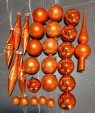 orange farbener Weihnachtsschmuck - 27 teilig - mit Christbaumspitze