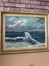 Meer See Sturm Welle  Ölbild