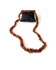 Alte Bernstein Splitterkette 46g Modeschmuck ohne Verschluss defekt Vintage !