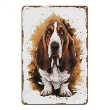 Blechschild basset hound - basset, hund