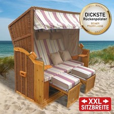 BRAST® Strandkorb Usedom 3-Sitzer XXL für 2-3 Personen | 165cm breit