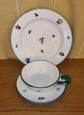 Gmundner Keramik Streublume Teetasse & Kuchenteller Unterteller Gedeck 3 Teile 