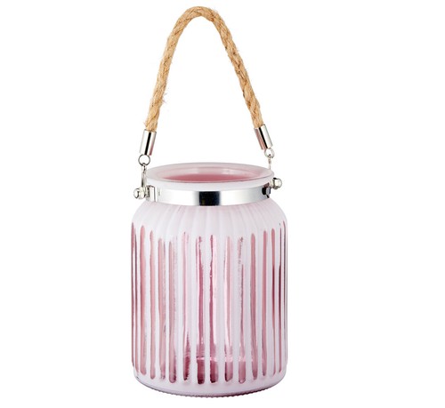 Windlicht glas tischlicht rosa - windlicht,