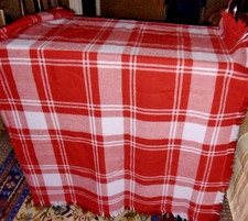 Tischdecke Baumwolle gebraucht , 100 x 150 m, rot/weiß kariert , DDR,